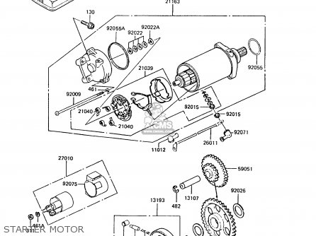 STARTER MOTOR - ZX550A6 GPZ550 1989 FG
