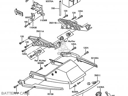 BATTERY CASE - ZX550A6 GPZ550 1989 FG