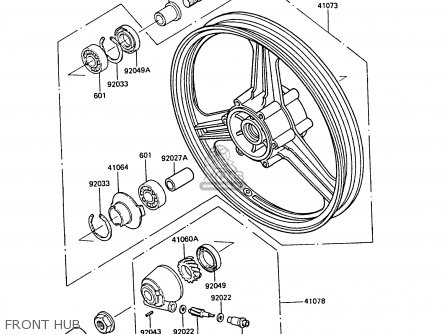 FRONT HUB - ZX550A6 GPZ550 1989 FG