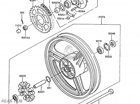 REAR HUB - ZX550A6 GPZ550 1989 FG