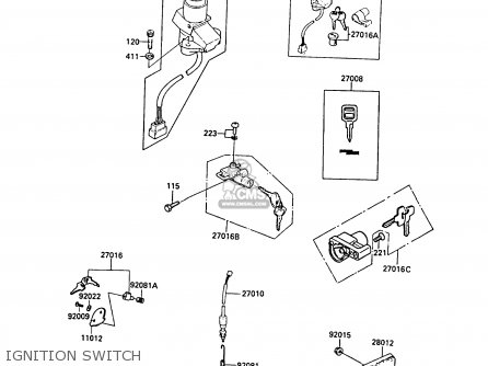 IGNITION SWITCH - ZX550A6 GPZ550 1989 FG