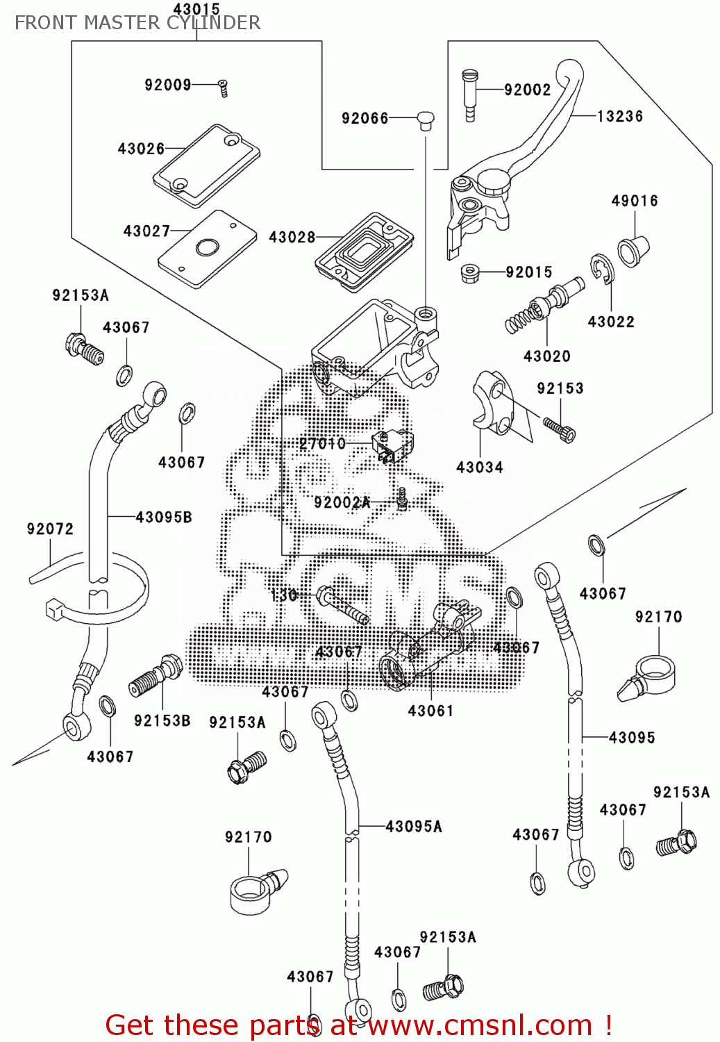 Kawasaki ZX600E13H ZZR600 2005 EUROPE, MIDDLE EAST, AFRICA, UK FRONT