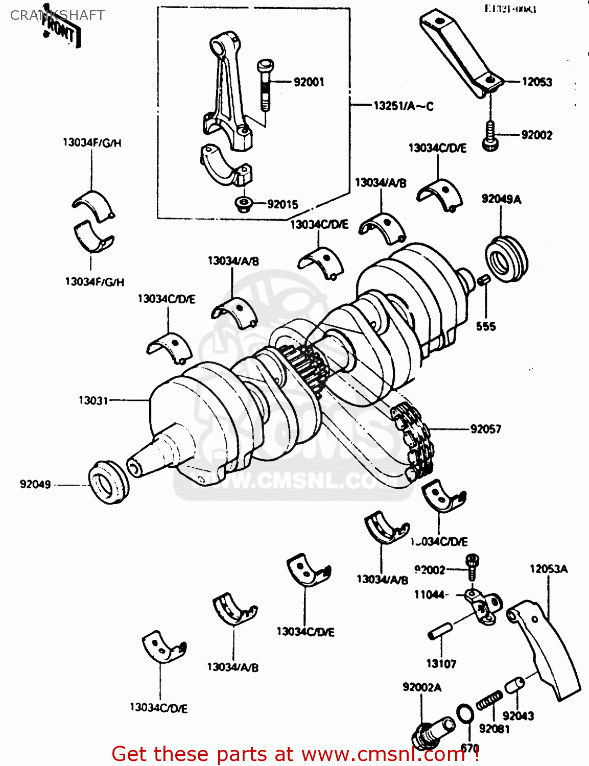 CRANKSHAFT ZX600A1 1985 EUROPE UK FR GR IT NR SD