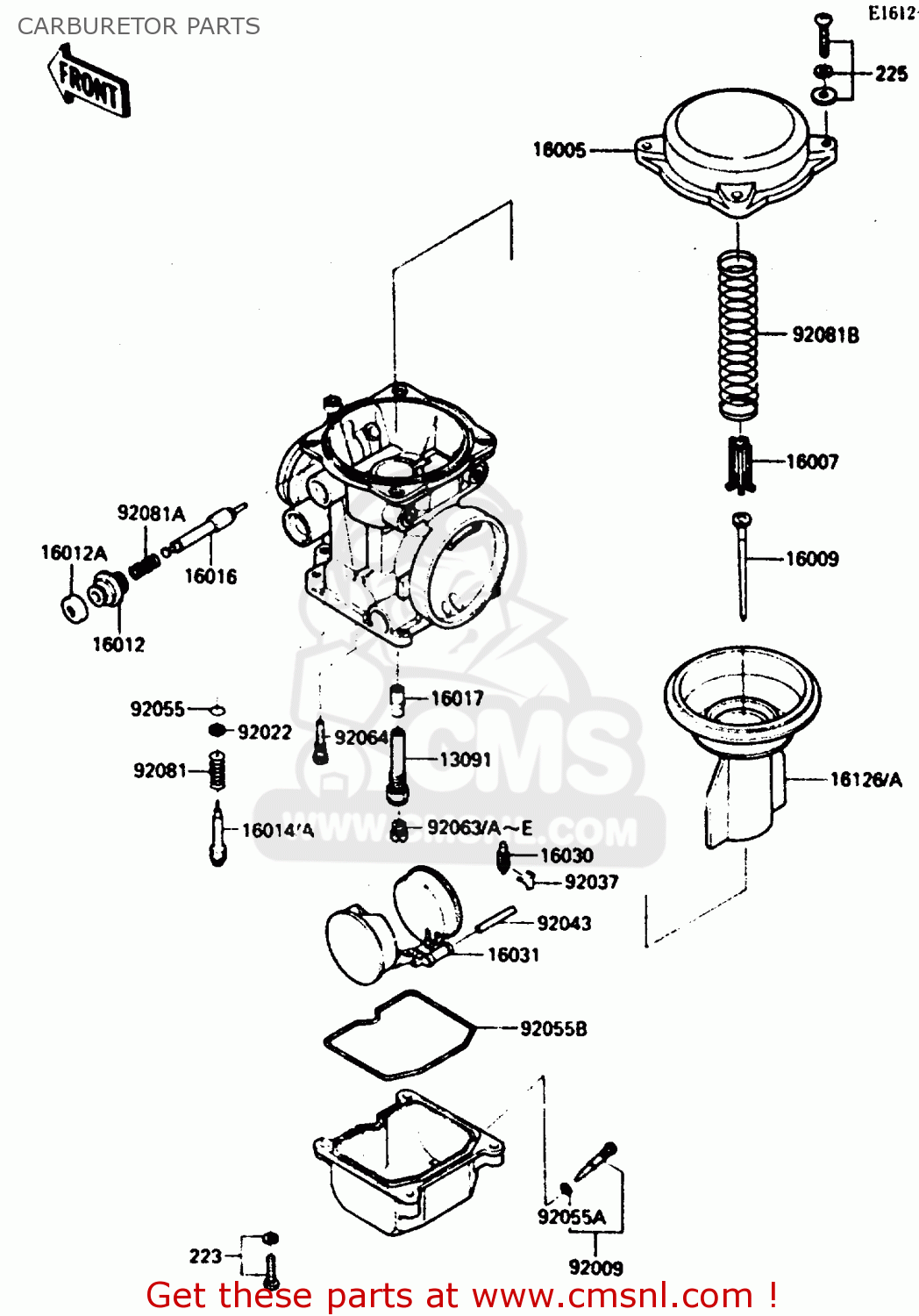 CARBURETOR PARTS ZX600A1 1985 EUROPE UK FR GR IT NR SD