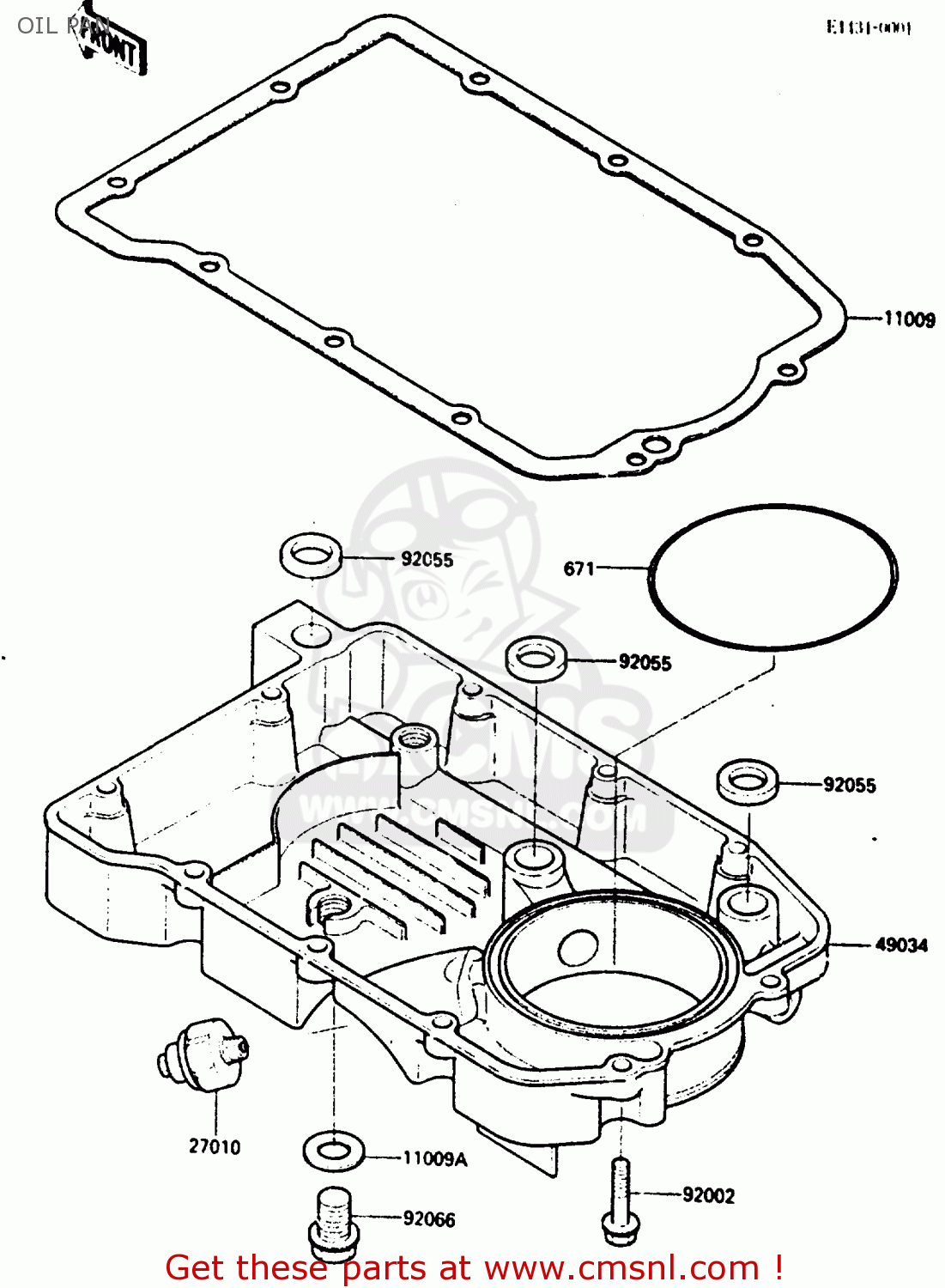 OIL PAN ZX600A1 1985 EUROPE UK FR GR IT NR SD