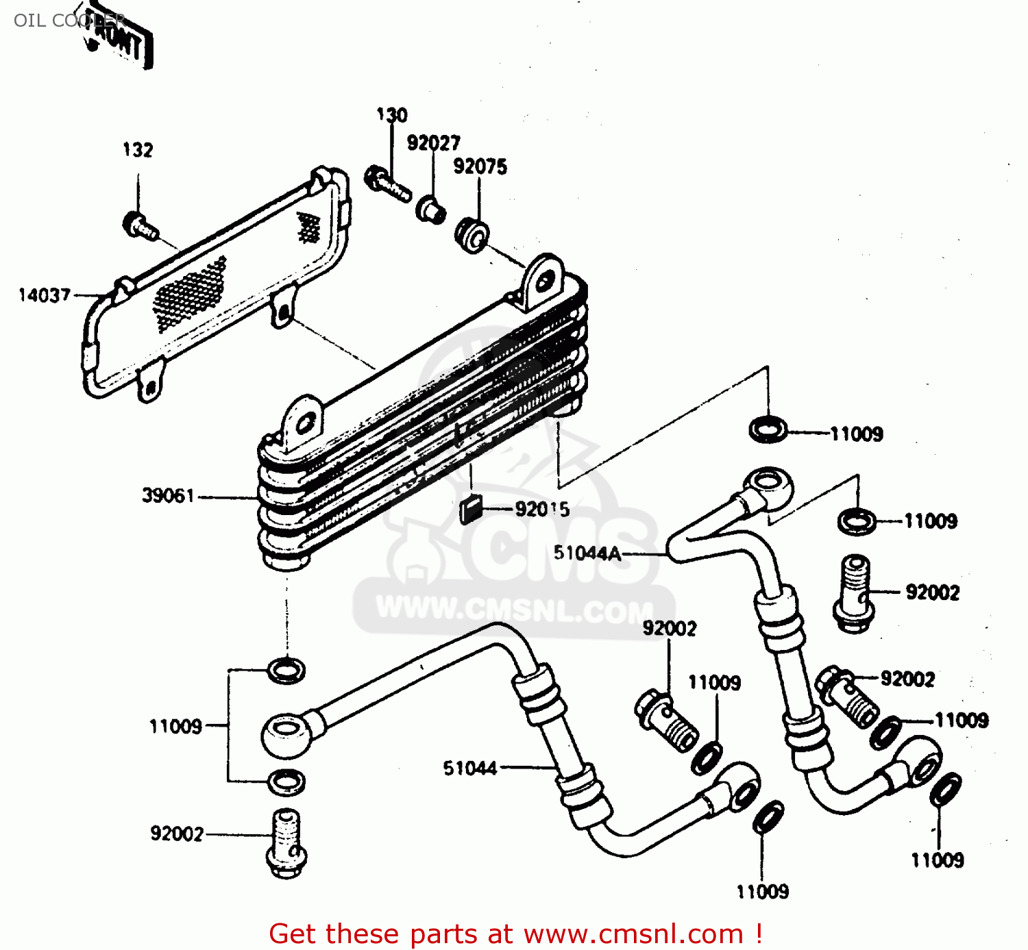 OIL COOLER ZX600A1 1985 EUROPE UK FR GR IT NR SD
