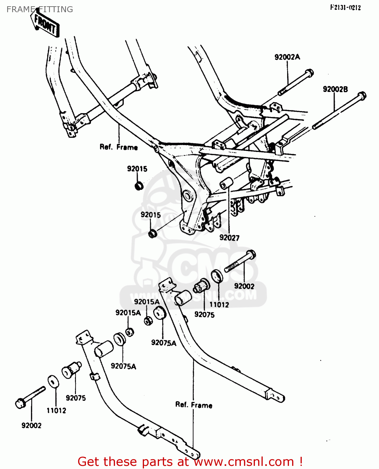 FRAME FITTING ZX600A1 1985 EUROPE UK FR GR IT NR SD