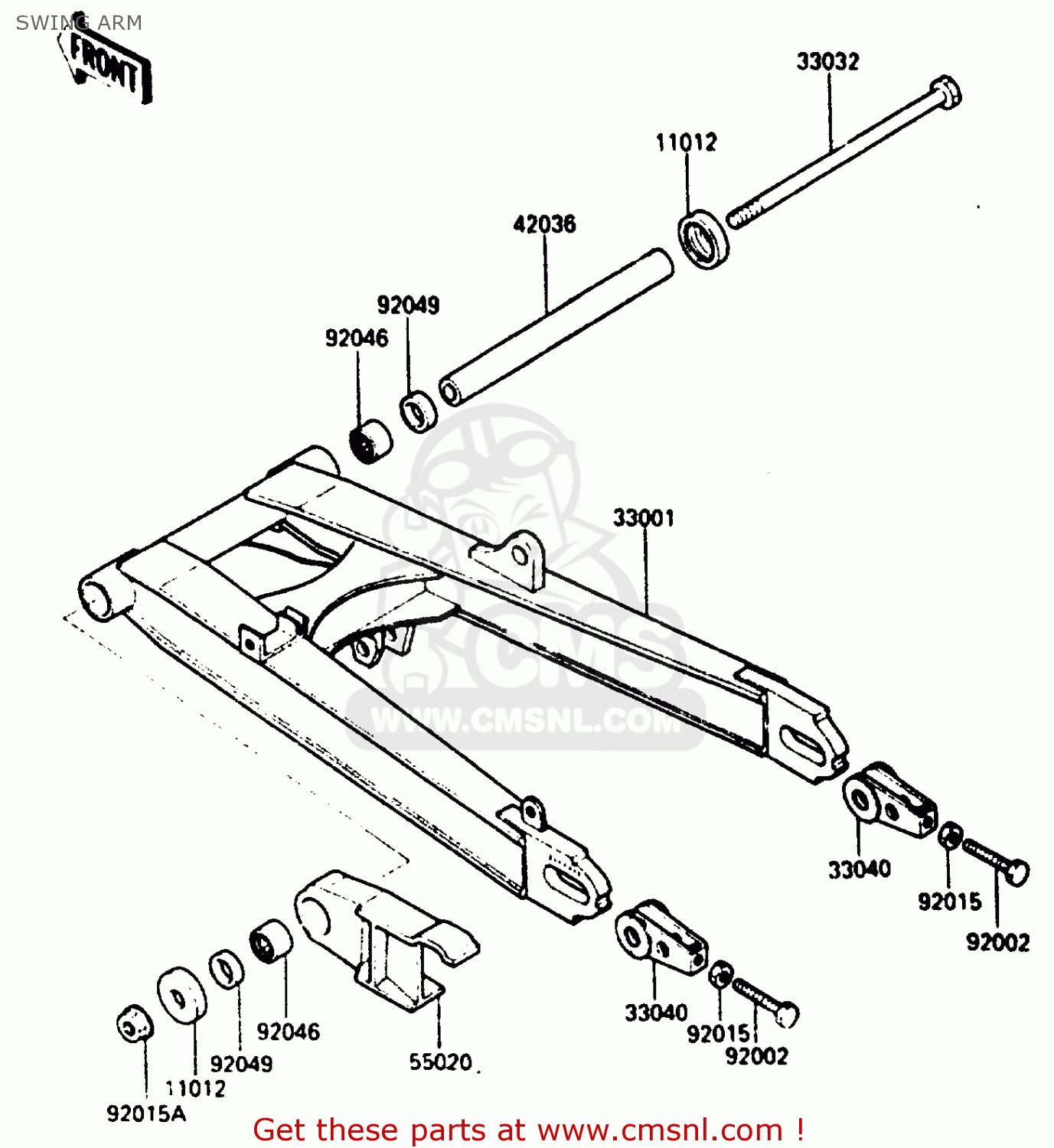 SWING ARM ZX600A1 1985 EUROPE UK FR GR IT NR SD
