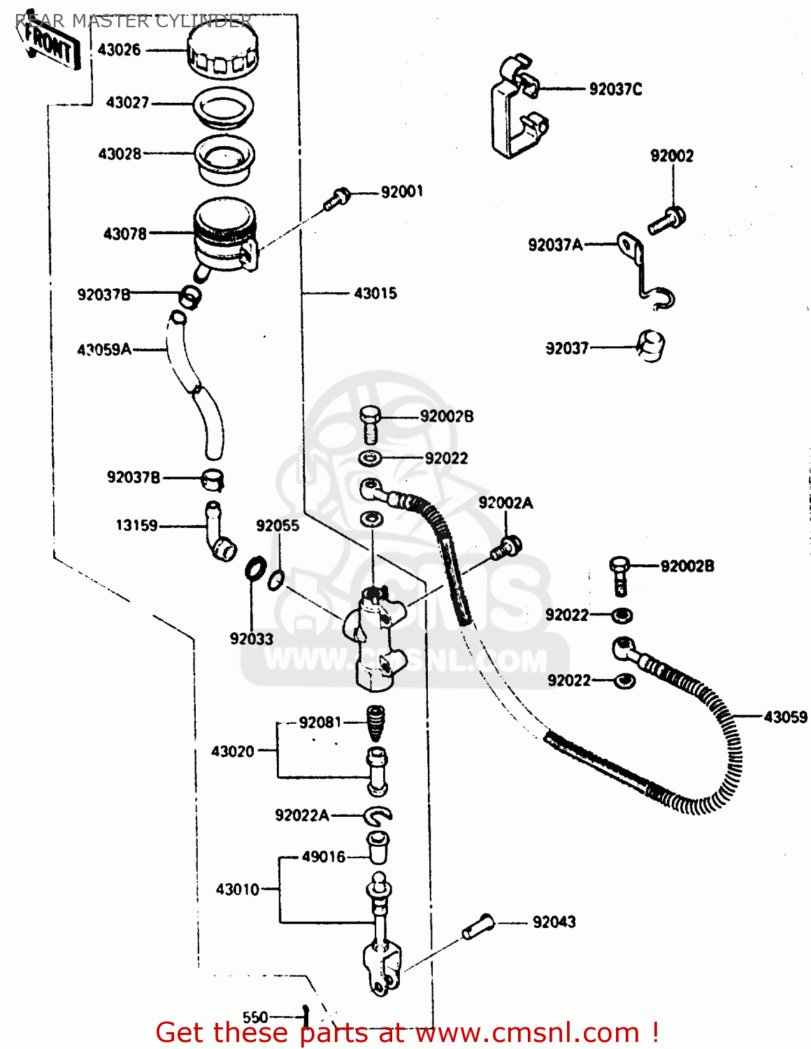 REAR MASTER CYLINDER ZX600A1 1985 EUROPE UK FR GR IT NR SD