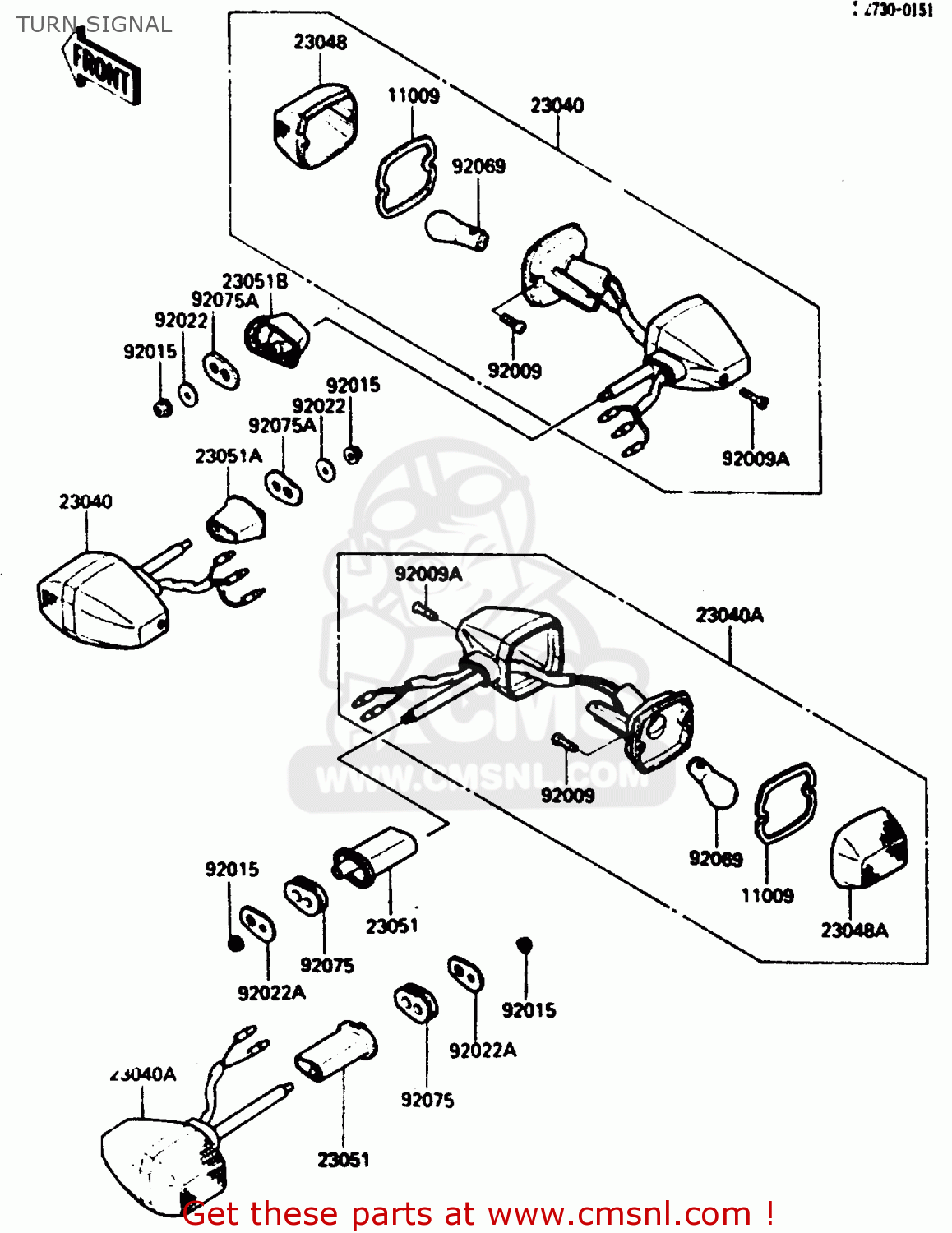 TURN SIGNAL ZX600A1 1985 EUROPE UK FR GR IT NR SD