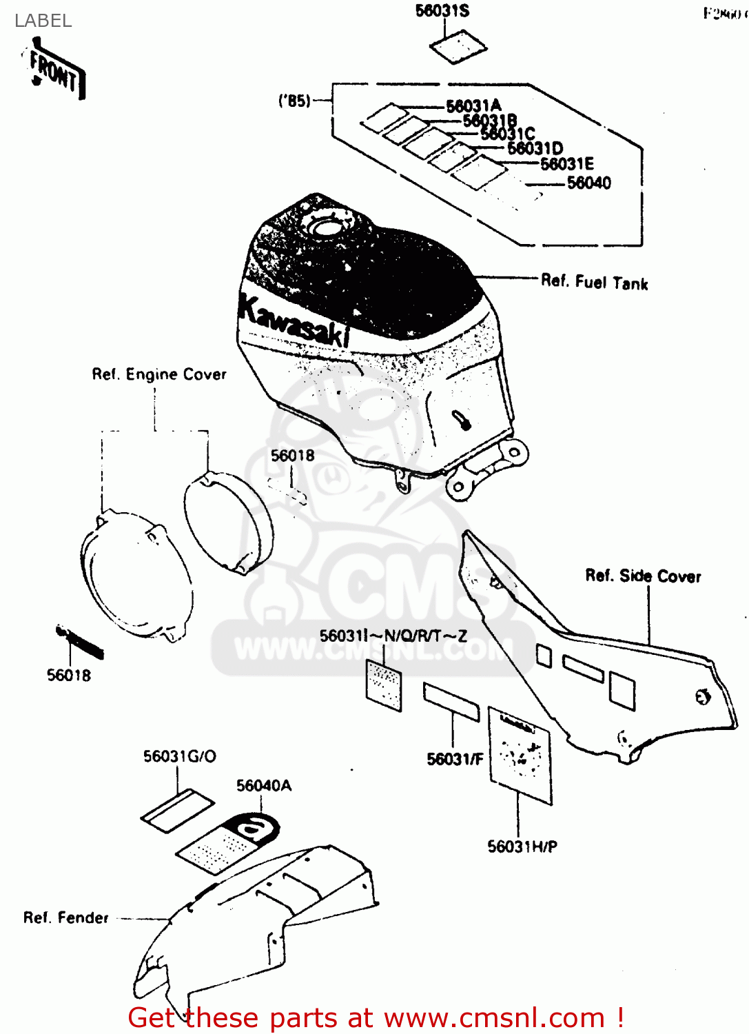 LABEL ZX600A1 1985 EUROPE UK FR GR IT NR SD