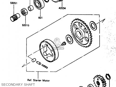 SECONDARY SHAFT - ZX600A1 1985 EUROPE UK FR GR IT NR SD