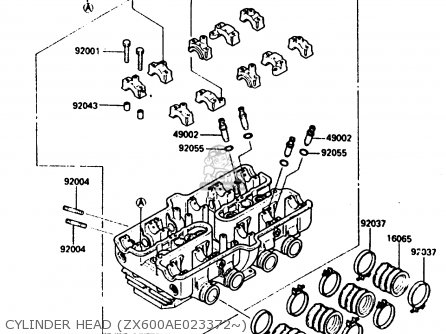 CYLINDER HEAD (ZX600AE023372~) - ZX600A1 1985 EUROPE UK FR GR IT NR SD