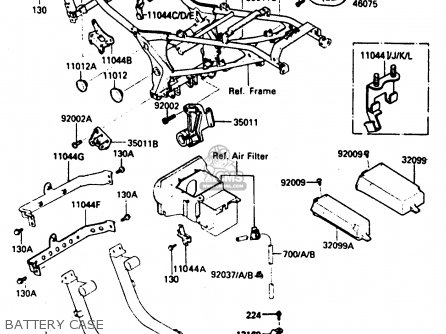 BATTERY CASE - ZX600A1 1985 EUROPE UK FR GR IT NR SD