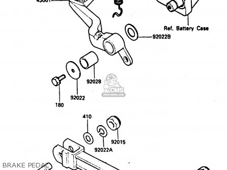 BRAKE PEDAL - ZX600A1 1985 EUROPE UK FR GR IT NR SD