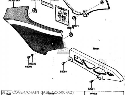 SIDE COVER/CHAIN CASE (ZX600-A2) - ZX600A1 1985 EUROPE UK FR GR IT NR SD