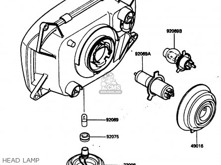 HEAD LAMP - ZX600A1 1985 EUROPE UK FR GR IT NR SD