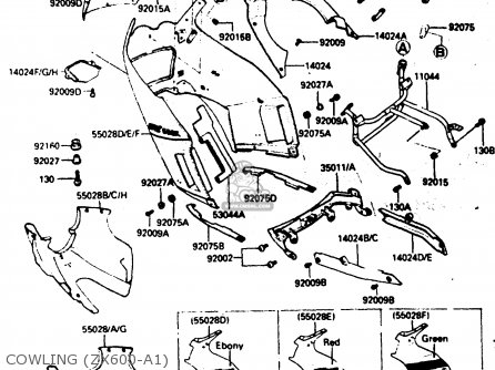 COWLING (ZX600-A1) - ZX600A1 1985 EUROPE UK FR GR IT NR SD