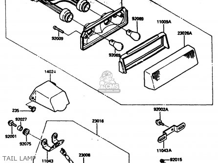 TAIL LAMP - ZX600A1 1985 EUROPE UK FR GR IT NR SD