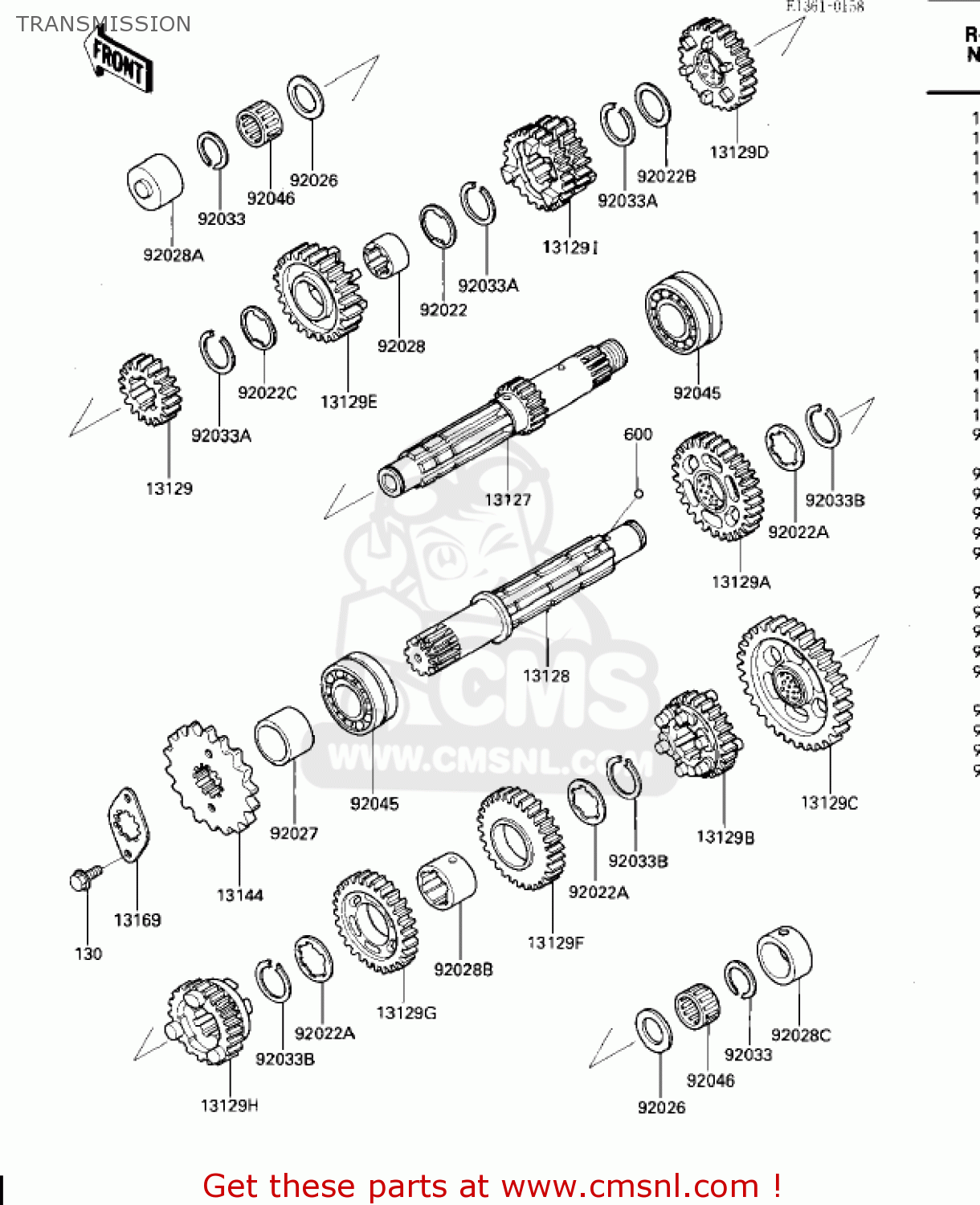 TRANSMISSION ZX600A1 NINJA 600 1985 USA CALIFORNIA CANADA