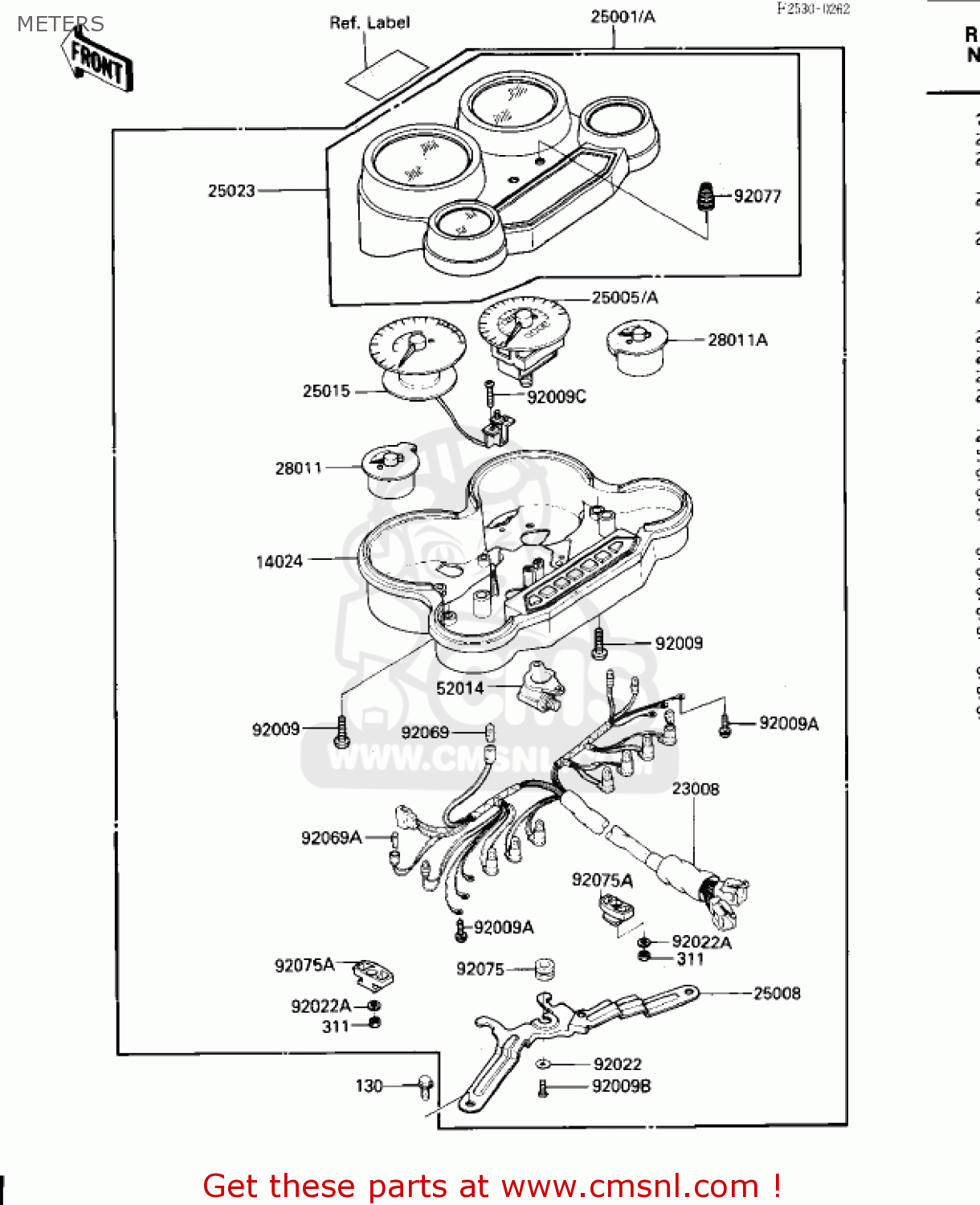 METERS ZX600A1 NINJA 600 1985 USA CALIFORNIA CANADA