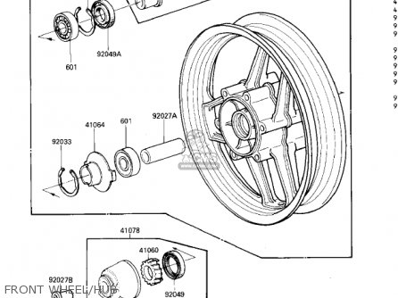 FRONT WHEEL/HUB - ZX600A1 NINJA 600 1985 USA CALIFORNIA CANADA