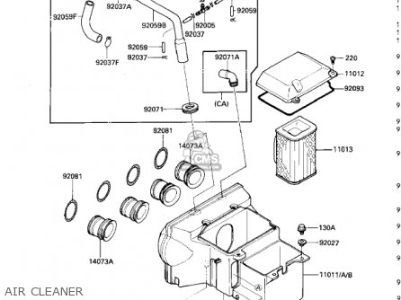 AIR CLEANER - ZX600A1 NINJA 600 1985 USA CALIFORNIA CANADA