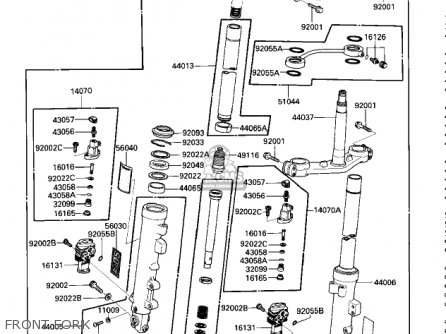 FRONT FORK - ZX600A1 NINJA 600 1985 USA CALIFORNIA CANADA