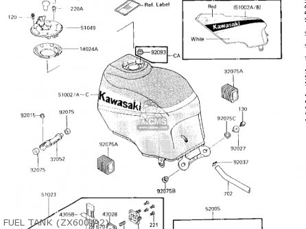 FUEL TANK (ZX600-A2) - ZX600A1 NINJA 600 1985 USA CALIFORNIA CANADA