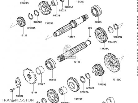 TRANSMISSION - ZX600A1 NINJA 600 1985 USA CALIFORNIA CANADA