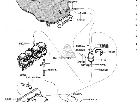 CANISTER - ZX600A1 NINJA 600 1985 USA CALIFORNIA CANADA