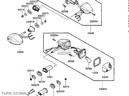TURN SIGNALS - ZX600A1 NINJA 600 1985 USA CALIFORNIA CANADA