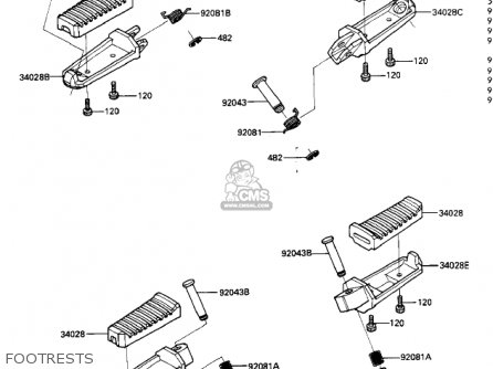FOOTRESTS - ZX600A1 NINJA 600 1985 USA CALIFORNIA CANADA
