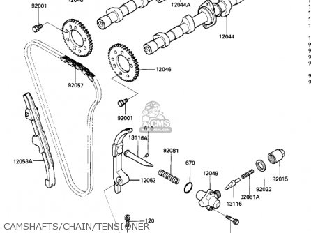 CAMSHAFTS/CHAIN/TENSIONER - ZX600A1 NINJA 600 1985 USA CALIFORNIA CANADA