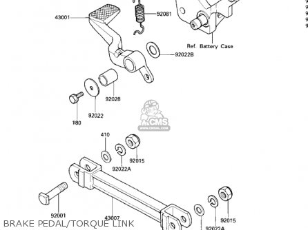 BRAKE PEDAL/TORQUE LINK - ZX600A1 NINJA 600 1985 USA CALIFORNIA CANADA