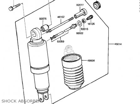 SHOCK ABSORBER - ZX600A1 NINJA 600 1985 USA CALIFORNIA CANADA