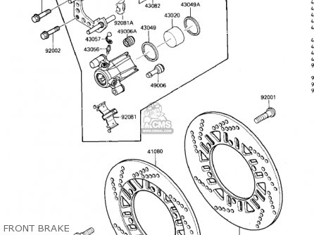 FRONT BRAKE - ZX600A1 NINJA 600 1985 USA CALIFORNIA CANADA