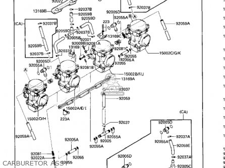 CARBURETOR ASSY - ZX600A1 NINJA 600 1985 USA CALIFORNIA CANADA