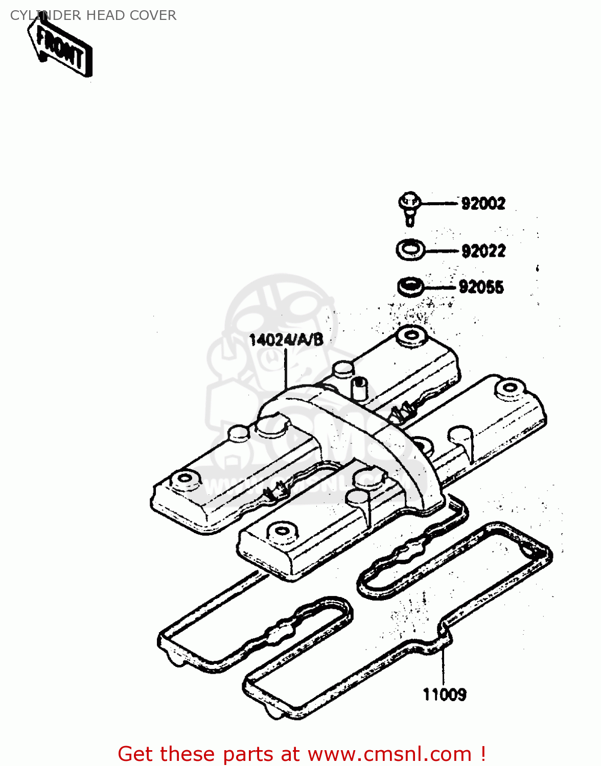 CYLINDER HEAD COVER ZX600A2 1986 EUROPE UK FR GR IT NR SD