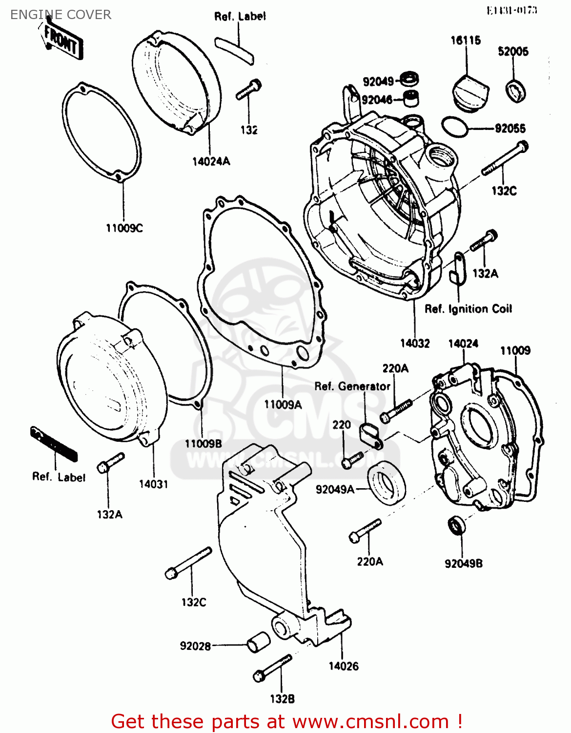 ENGINE COVER ZX600A2 1986 EUROPE UK FR GR IT NR SD