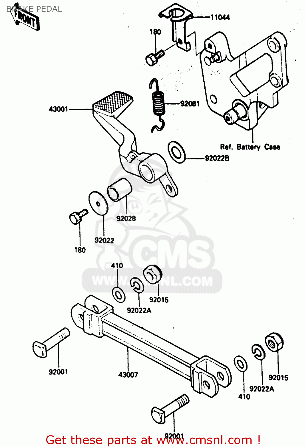 BRAKE PEDAL ZX600A2 1986 EUROPE UK FR GR IT NR SD