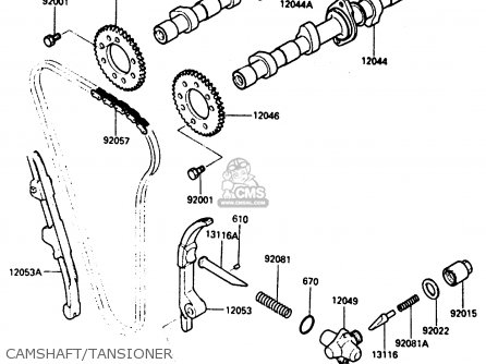 CAMSHAFT/TANSIONER - ZX600A2 1986 EUROPE UK FR GR IT NR SD