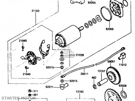 STARTER MOTOR - ZX600A2 1986 EUROPE UK FR GR IT NR SD
