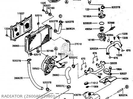 RADIATOR (Z600AE029801~) - ZX600A2 1986 EUROPE UK FR GR IT NR SD