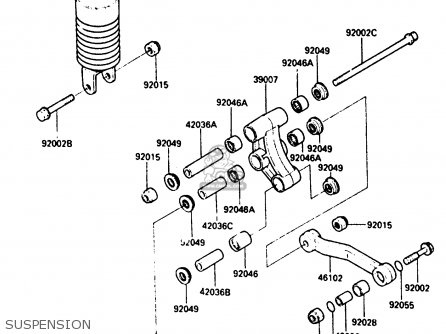 SUSPENSION - ZX600A2 1986 EUROPE UK FR GR IT NR SD