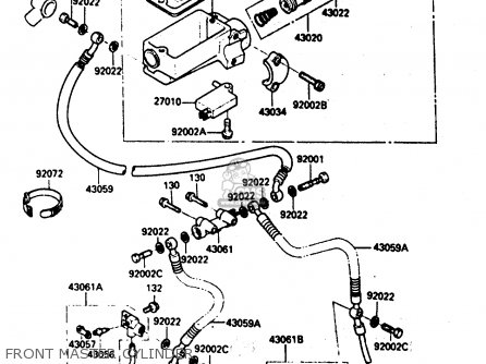 FRONT MASTER CYLINDER - ZX600A2 1986 EUROPE UK FR GR IT NR SD