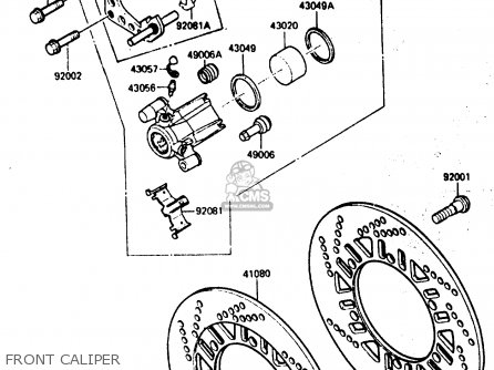 FRONT CALIPER - ZX600A2 1986 EUROPE UK FR GR IT NR SD