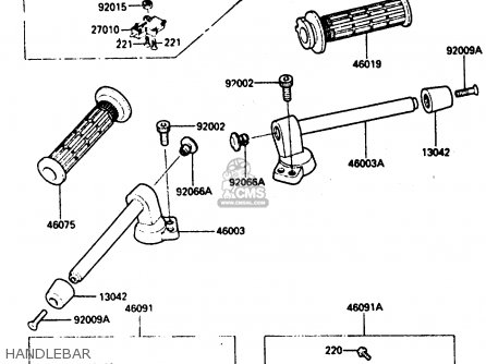 HANDLEBAR - ZX600A2 1986 EUROPE UK FR GR IT NR SD