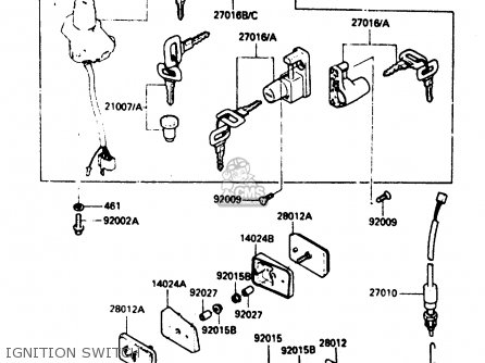 IGNITION SWITCH - ZX600A2 1986 EUROPE UK FR GR IT NR SD