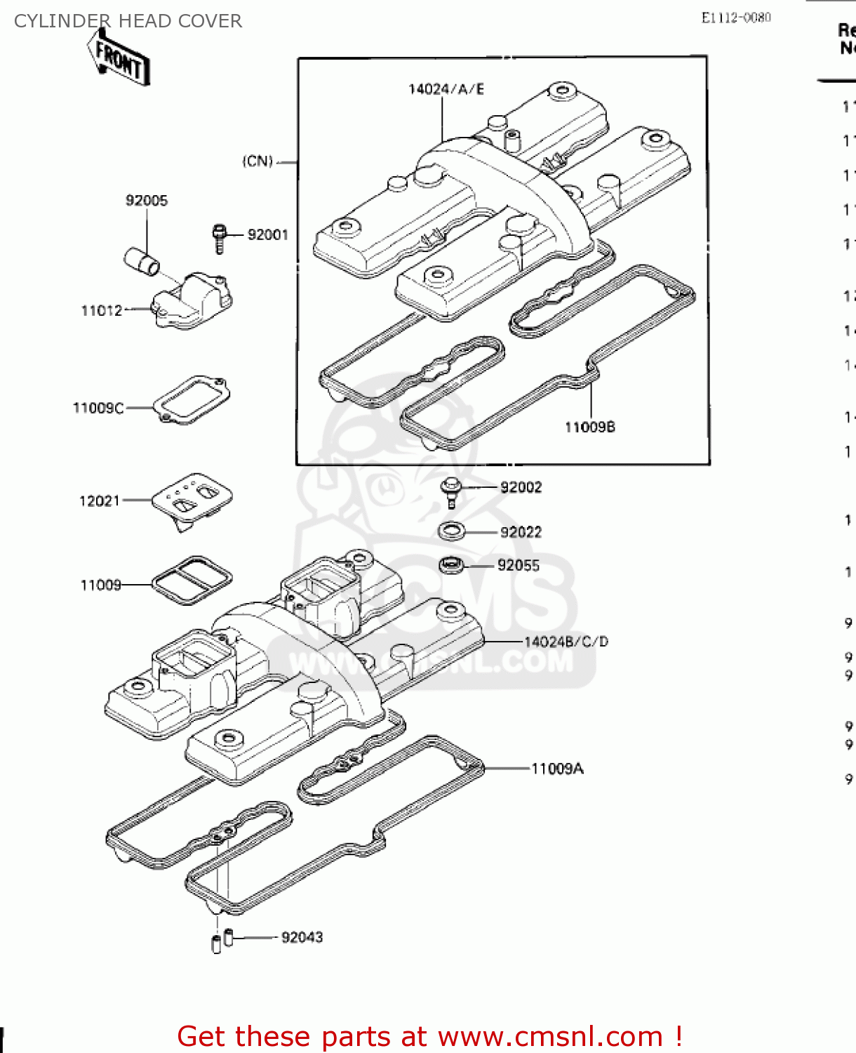 CYLINDER HEAD COVER ZX600A2 NINJA 600 1986 USA CALIFORNIA CANADA